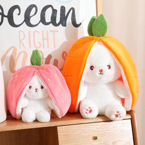 🐇 Easter Sale: 50% OFF！！💥Strawberry Bunny Transformed into Little Rabbit🎀 Fruit Doll Plush Toy🐰