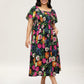 💃Summer Hot Sale 70% OFF🌈Floral Smocked Square Neck Midi Dress with Pockets
