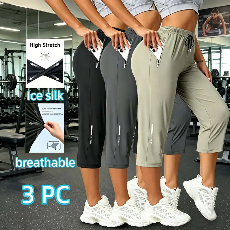 📢📢40% OFF !! ⏰Women's Casual Quick-Dry Stretchy Capri Pants
