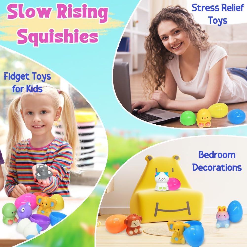🔥LAST DAY SALE 50% OFF🔥24 PCS Easter Eggs Prefilled Slow Rising Squishy Toys