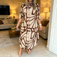 Women's Geometric Print Button-Down Shirt Dress