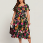 💃Summer Hot Sale 70% OFF🌈Floral Smocked Square Neck Midi Dress with Pockets