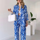 🌸Spring Specials 🚀Free shipping🌸 Chic Women's Zebra Print Shirt & Pants Set