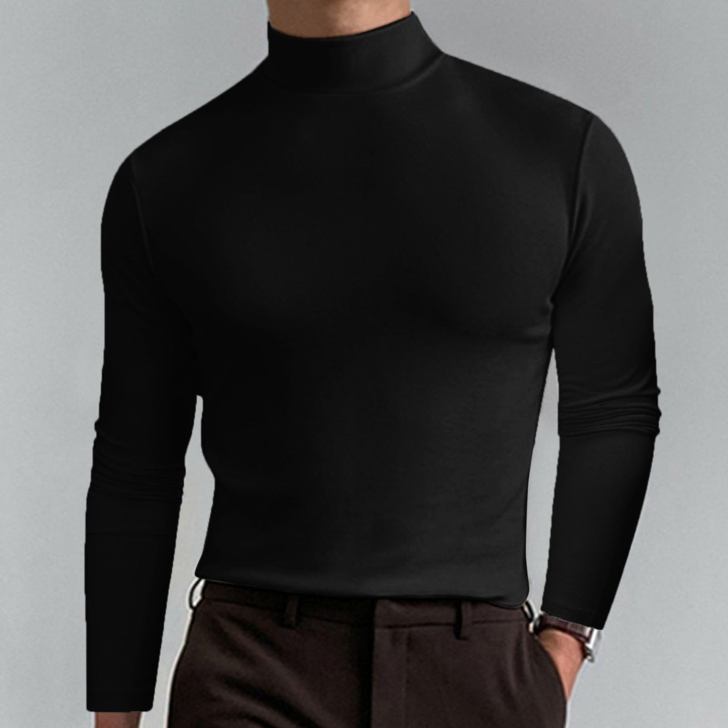🔥 49% OFF! Ultimate Comfort Men's High Neck T-Shirt – Stretch, Breathable, Slim Fit for Gym & Daily Wear!