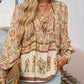 💖LAST DAY SALE 50% OFF💖Women's Fashion Printed v-Neck Long Sleeve Shirt