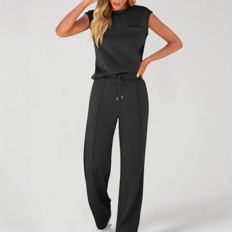 🌸New Arrival 50%OFF💖 Women's Casual Sleeveless Top and Drawstring Pants 2-Piece Set