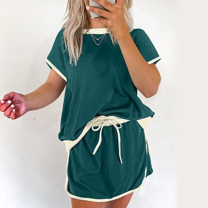 ⏰HOT SALE 49% OFF🔥Women's Casual Short Sleeve Top & Skirt Two Piece Set
