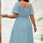 💗Summer Specials-60% OFF💗Plus-size Short Sleeve Split Floral Print Dress
