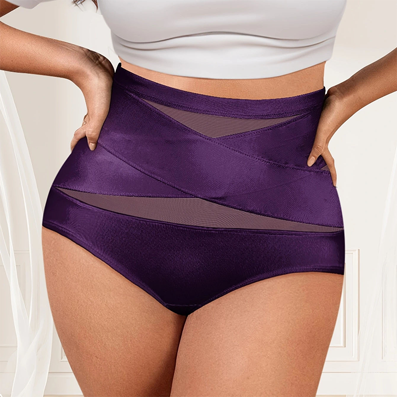 Limited sale 70% OFF🌸Last Day-Buy 1 Get 3 Packs✨Plus-Size High-Waist Cross Tummy Control Panties