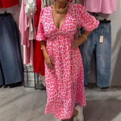 🏖️Summer Cool Deal 50% OFF!!🎀Women's V-Neck Printed Dress