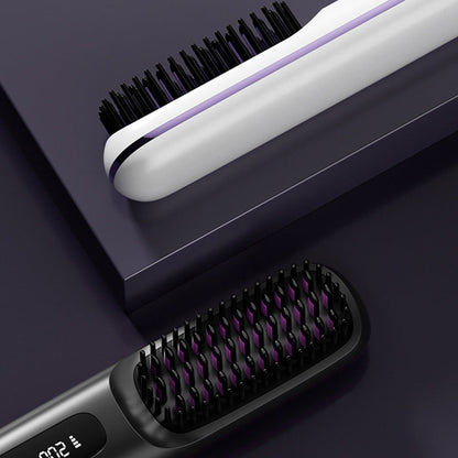 🔥NEW YEAR SALE £13.99!!⚡50K+ SOLD!💁‍♀️Wireless Ceramic Heating Hair Straightening Hairbrush