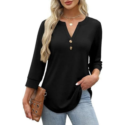 🌸2026 Summer Hot Sale 60% OFF👕Women’s Casual Printed V-Neck Top 3/4 Sleeve Shirts