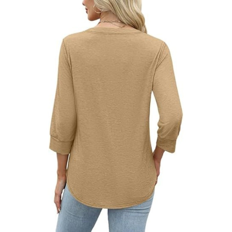 🌸2026 Summer Hot Sale 60% OFF👕Women’s Casual Printed V-Neck Top 3/4 Sleeve Shirts