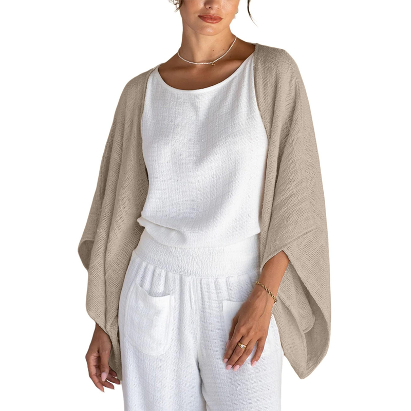 Hot sale 60%OFF💥Women's 3/4 Sleeve Front-Open Loose Shawl