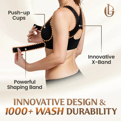 💖Front Closure Cross-Back Wireless Posture Bra✨