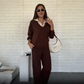💫 Flash Sale: Save 70% Now🍂 Women's Long Sleeve Lapel Top & Pants Set – Perfect for Both Work and Leisure
