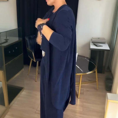 🎄 Christmas Spectacular: 70% Off 🎄 Grab the Elegant Longline Cardigan 3-Piece Set Now