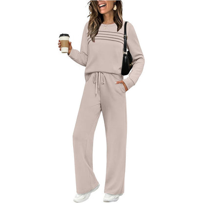 🎁2026 New Arrivals 60% OFF💥Women's Crew Neck Top & Drawstring Pants Set