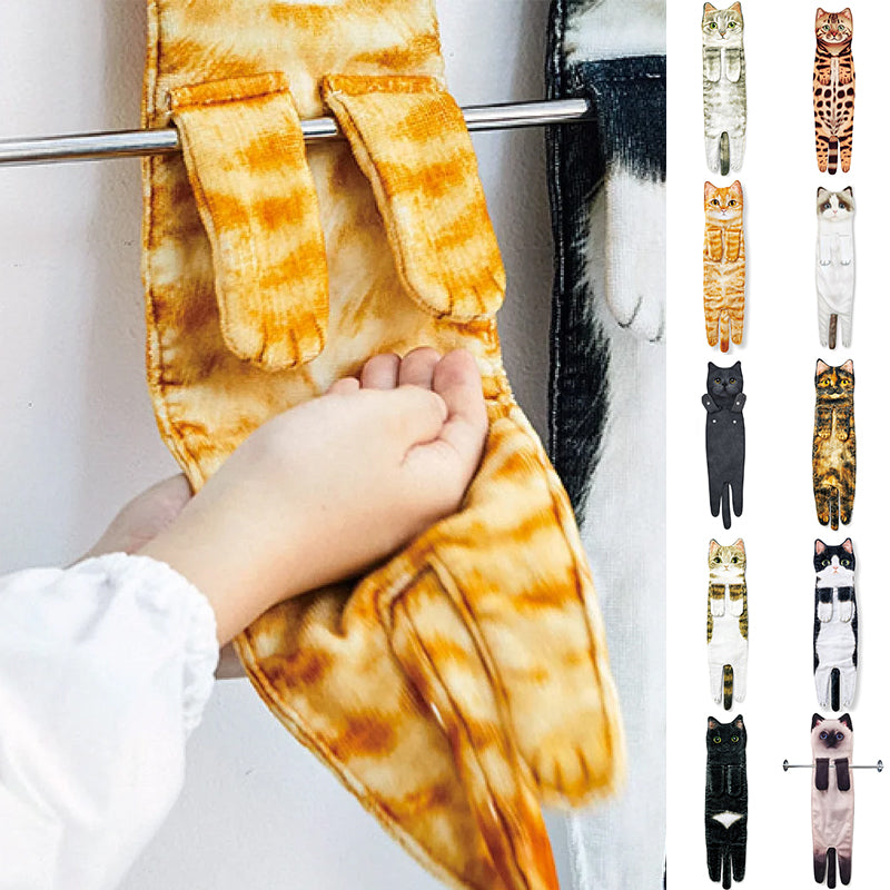 🎁Christmas Gift idea 50% OFF🎄🎅✨😺Cute Cat Hand Towel🐾