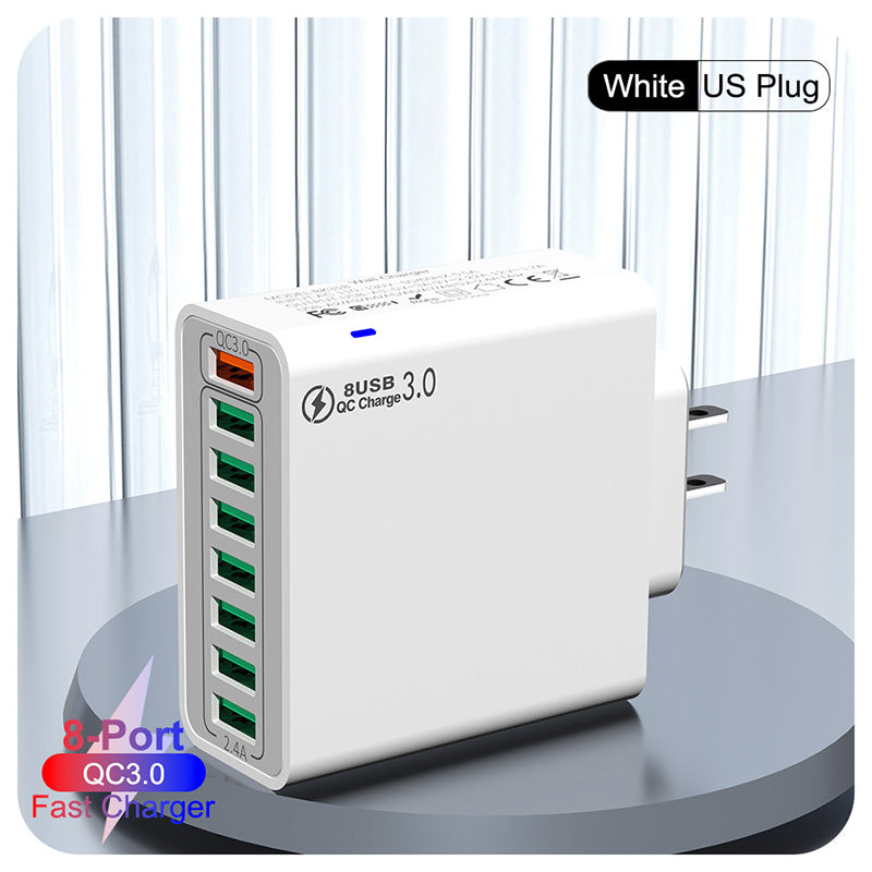 8-Port USB Fast Charging Mobile Phone Charger