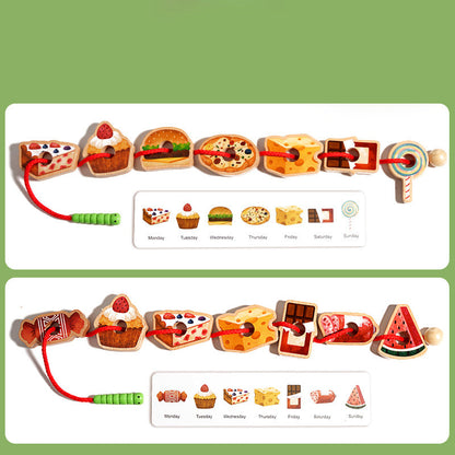 Wooden Greedy Caterpillar Rope Toy for 3+ Year Old