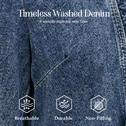 🥳2026 HOT SALE🥳💞50K+ SOLD!👵☀️ 56% OFF! Open-Front Denim Jacket – No buttons, easy on/off. Flattering ruffle trim, breathable fabric. Classic blue wash. A versatile wardrobe staple. 🌿✅