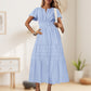 💕HOT SALE 67% OFF💕Women's Boho Chic Smocked Waist Maxi Dress