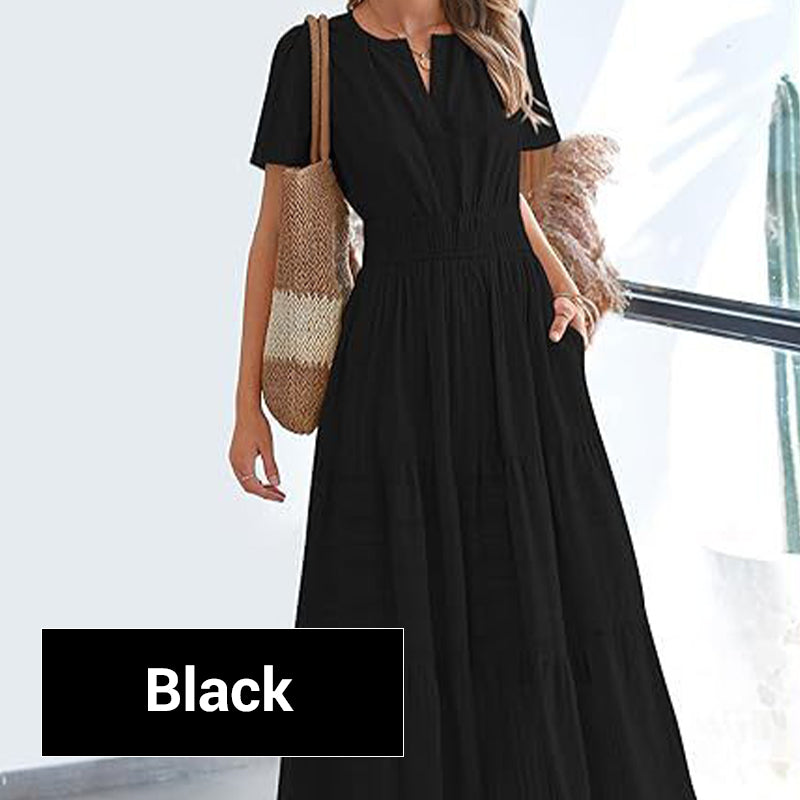 💕HOT SALE 55% OFF💕Women's Boho Chic Smocked Waist Maxi Dress