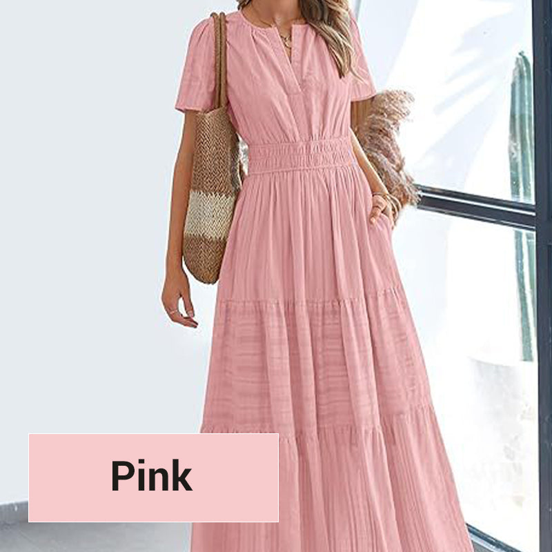💕HOT SALE 67% OFF💕Women's Boho Chic Smocked Waist Maxi Dress