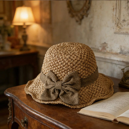 👒LAST DAY SALE ONLY ￡9.99!🌞Elegant Woven Straw Sun Hat with Bow