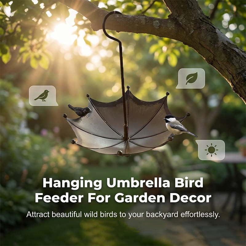 ♻Second item half price| Hanging Umbrella Bird Feeder & Bath