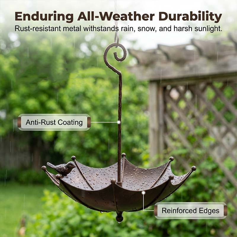 ♻Second item half price| Hanging Umbrella Bird Feeder & Bath