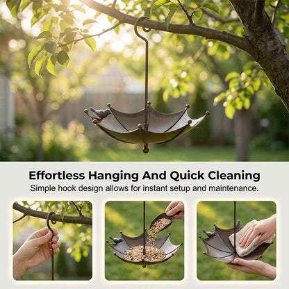 ♻Second item half price| Hanging Umbrella Bird Feeder & Bath