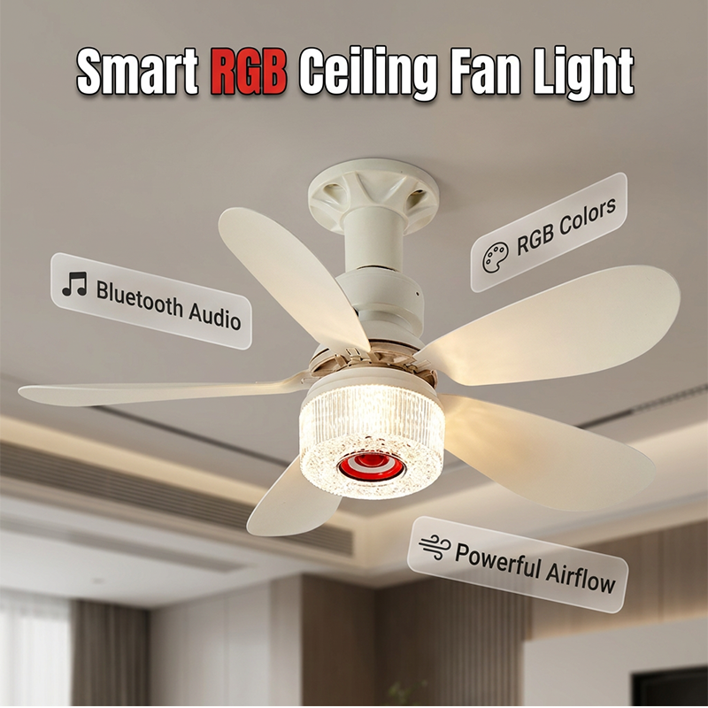3-in-1 Ceiling Fan with Light & Bluetooth Speaker 🎵 Cool Breeze, Soft Light & Smooth Music – All Day Comfort 🛋️