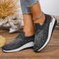 Women's Rhinestone Butterfly Slip-On Sneakers