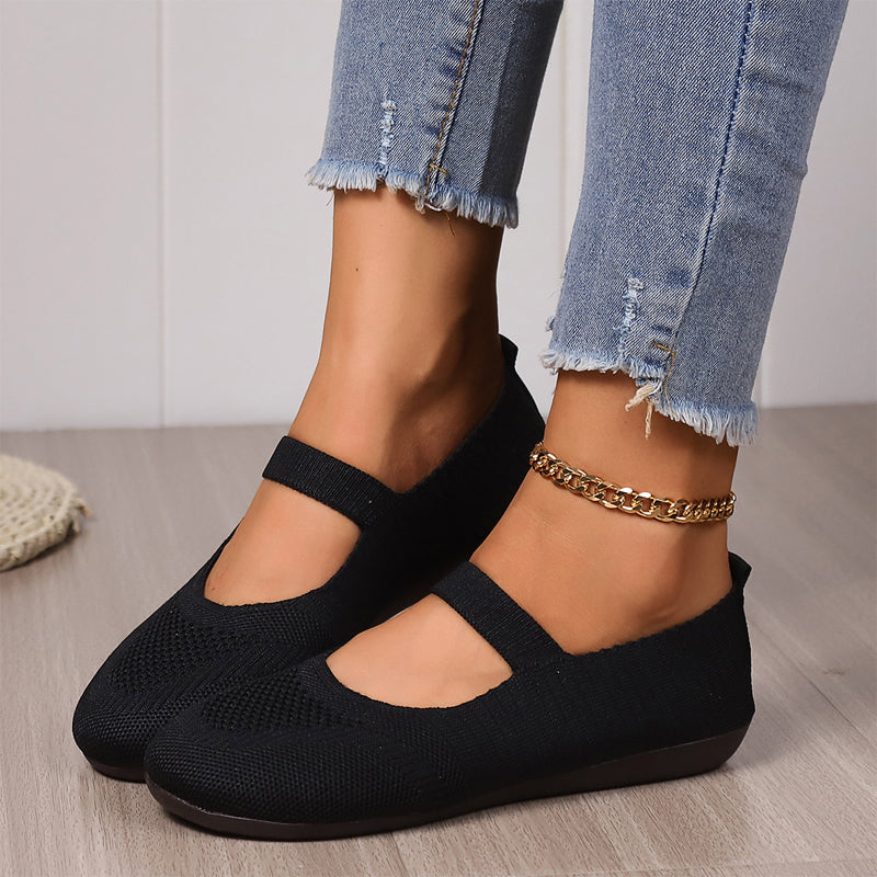 Breathable Knit Flats for Women