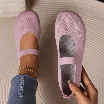 Breathable Knit Flats for Women
