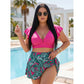 🏖️Summer Hot Sale 60% OFF🌊Women's Tropical Print Two-Piece Skirted Swimsuit👙🌴❤️
