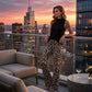 Women's Sleeveless Top & Printed Wide-Leg Pants Set