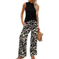 Women's Sleeveless Top & Printed Wide-Leg Pants Set