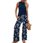 Women's Sleeveless Top & Printed Wide-Leg Pants Set