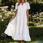 Women's Elegant V-Neck Short Sleeve Dress