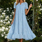 Women's Elegant V-Neck Short Sleeve Dress