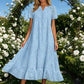 Women's Elegant V-Neck Short Sleeve Dress
