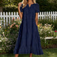 Women's Elegant V-Neck Short Sleeve Dress
