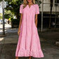 Women's Elegant V-Neck Short Sleeve Dress