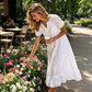 Women's Elegant V-Neck Short Sleeve Dress