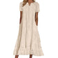 Women's Elegant V-Neck Short Sleeve Dress
