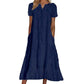 Women's Elegant V-Neck Short Sleeve Dress