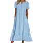 Women's Elegant V-Neck Short Sleeve Dress